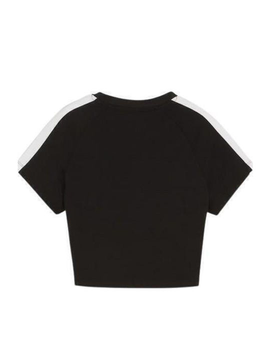 Iconic T7 Γυναικείο Αθλητικό T-shirt Ριγέ Μαύρο
