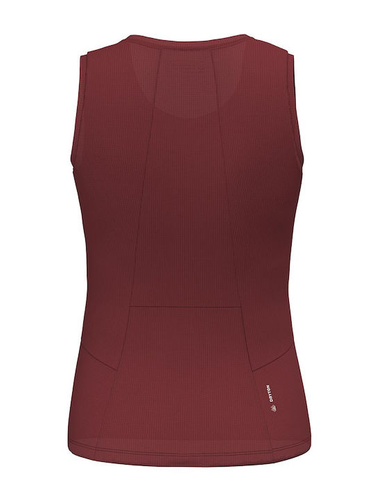 Salewa Women's Athletic Blouse Sleeveless Fast Drying Burgundy