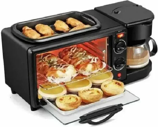Raf 3 Ηλεκτρικός Φούρνος Καφετιέρα R.5308r 3 In 1 Breakfast Maker