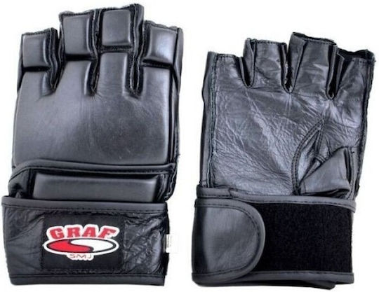 SMJ Sport MMA Handschuhe aus Kunstleder Schwarz