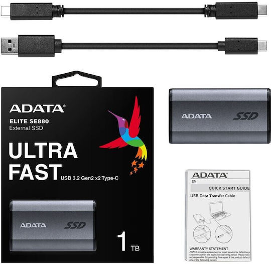 Adata Elite SE880 USB-C Εξωτερικός SSD 4TB 2.5" Γκρι
