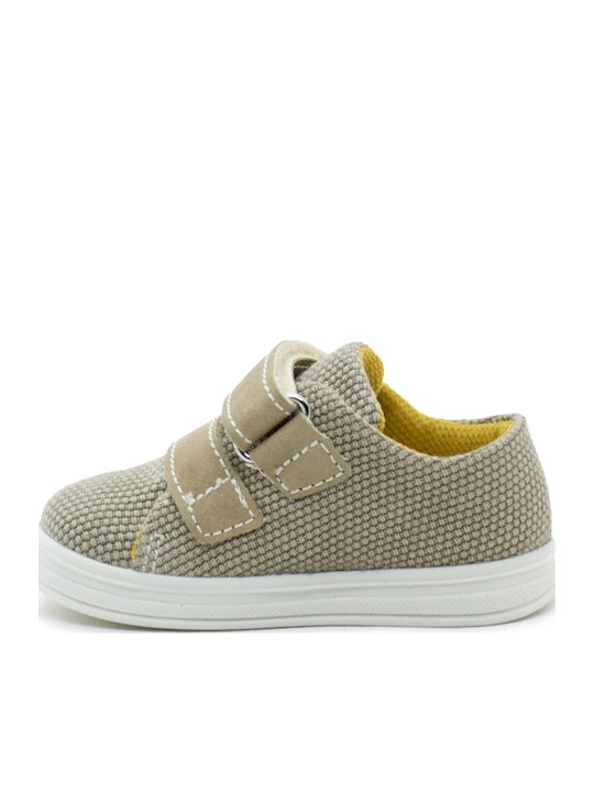 Παιδικά Sneakers Ανατομικά με Σκρατς Μπεζ