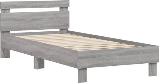 King Size Holzbetten Grau mit Lattenrost für Matratze 190x190cm