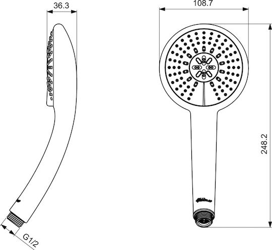 Inter Ceramic Handbrause mit Durchflussunterbrecher