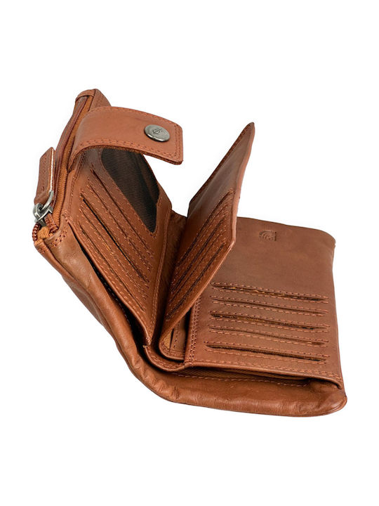 Large Leather Women's Wallet Coins with RFID Tabac Brown