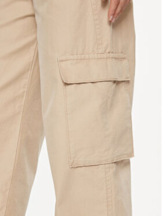 Levi's Women's Cotton Trousers in Baggy Line Beige