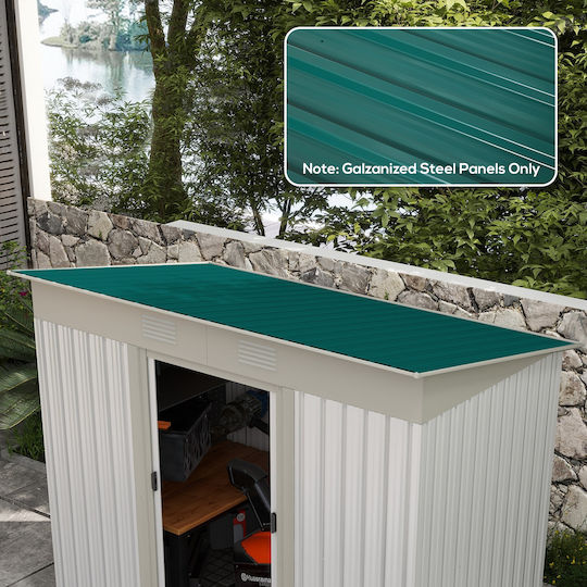 Outsunny Metal Fence Panel in Green Color 1.29m x 45cm