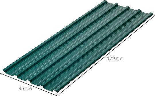 Outsunny Metal Fence Panel in Green Color 1.29m x 45cm