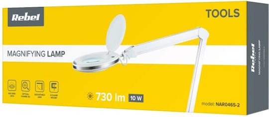 Rebel 5x 5d 10w 6500k Tabletop Magnifying Lense with Light 1pcs