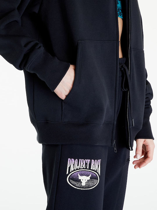 Project Rock Long Women's Sweatshirt Jacket Hooded Black