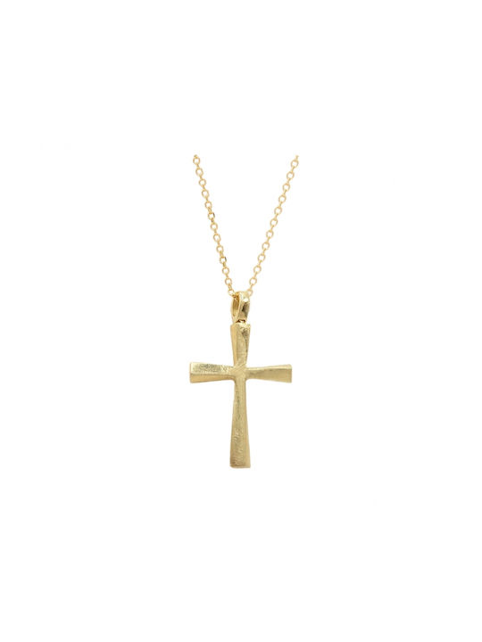 Art d or Damen Gold Kreuz 14K mit Kette