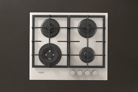 Whirlpool Erdgas-Kochfeld Autonom 59x51εκ. Weiß