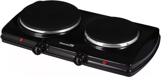Hausberg Countertop Burner Emaille Double Schwarz
