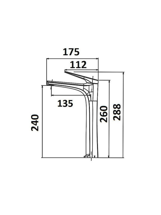 Imex Αναμεικτική Μπαταρία Νιπτήρα Ψηλή Inox