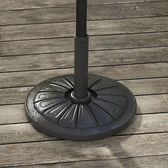 Outsunny Umbrella Stand made of Cement Black Velvet-Black Metal 43x43cm