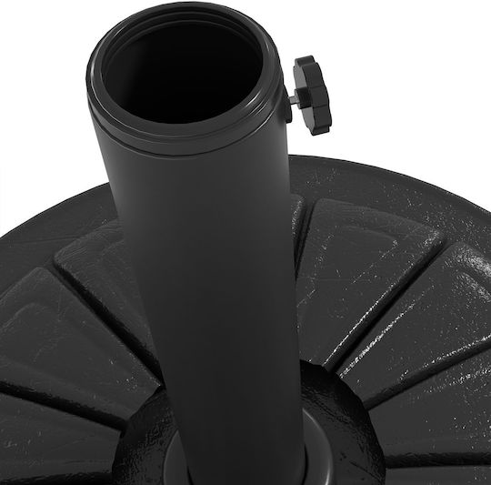 Outsunny Umbrella Stand made of Cement Black Velvet-Black Metal 43x43cm