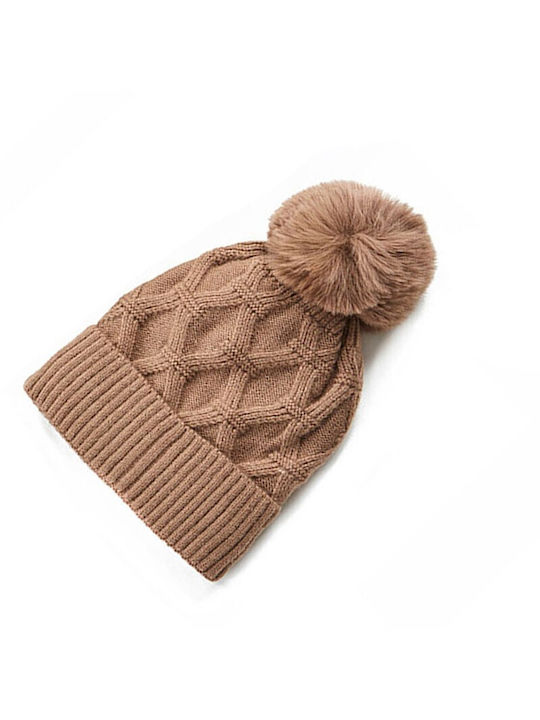 Verde Beanie Beanie Knitted in Brown color