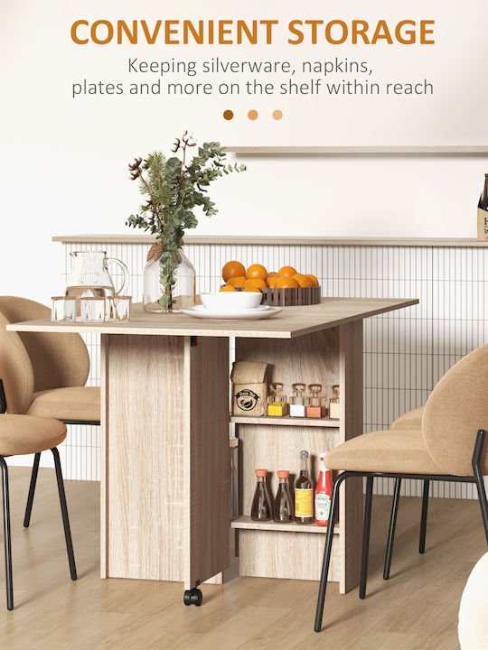 Tisch Speisesaal Klappbar Holz Natural Wood 140x75x74cm