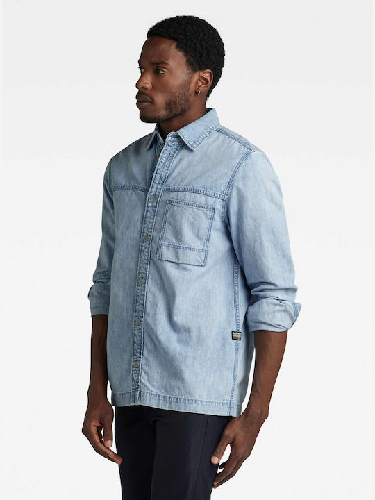 G-Star Raw Men's Shirt Long Sleeve Denim Light Aged Denim