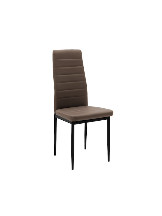 Parker Scaune Sala de mese cu Tapițerie din Piele Ecologică Cappuccino 1buc 42x48x98buc