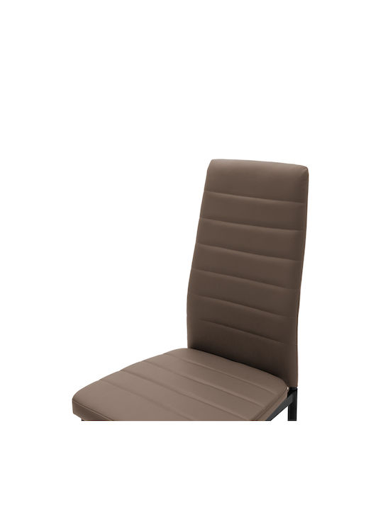 Parker Dining Room Artificial Leather Chair Cappuccino 42x48x98cm