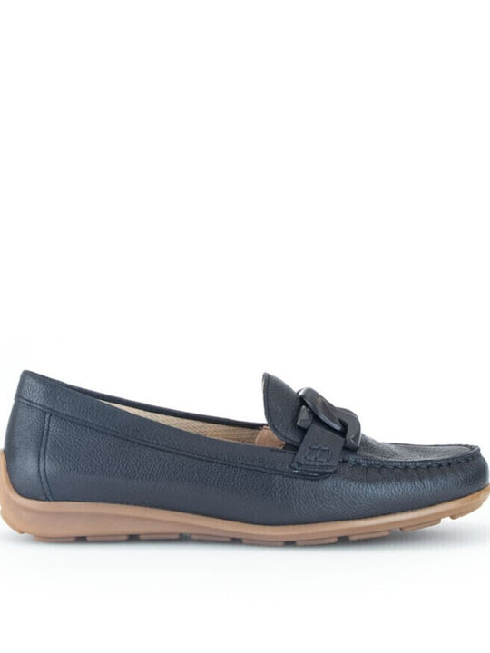 Δερμάτινα Γυναικεία Loafers σε Μπλε Χρώμα