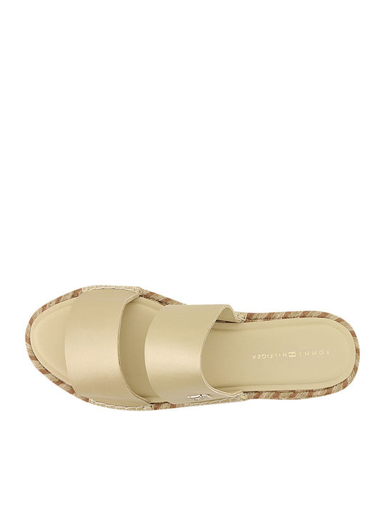 Sandale Casual Damă Din Piele Aurii Regular Fit