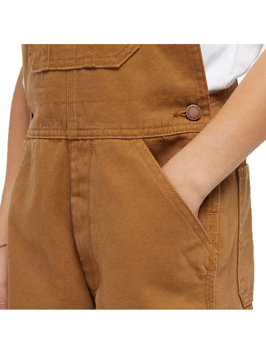 Dickies Duck Canvas Bib Overall Kids' Jeans Dungarees Rinsed Brown