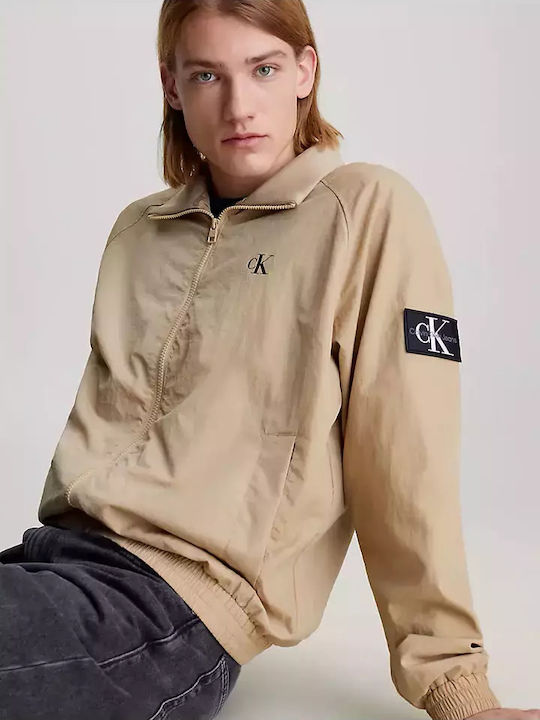 Calvin Klein Ανδρικό Χειμωνιάτικο Μπουφάν Bomber Μπεζ