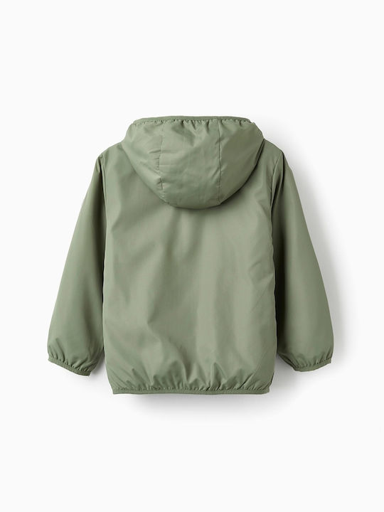 Zippy Παιδικό Casual Μπουφάν Green Grey