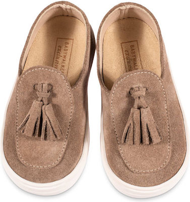 Babywalker Brown Baptism Moccasins