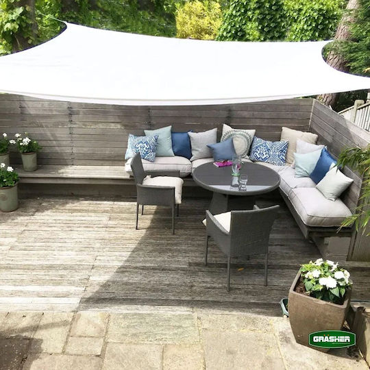 Grasher Ε220 Rectangular Shade Net White With Hoop 3x4m 180gr/m²