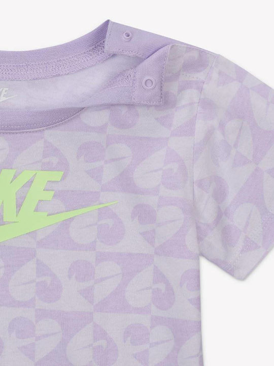 Nike Sweet Swoosh Babystrampler Kurzärmelig Lilac