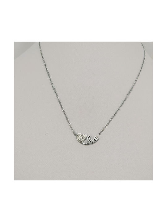 Necklace with design Heart from Steel