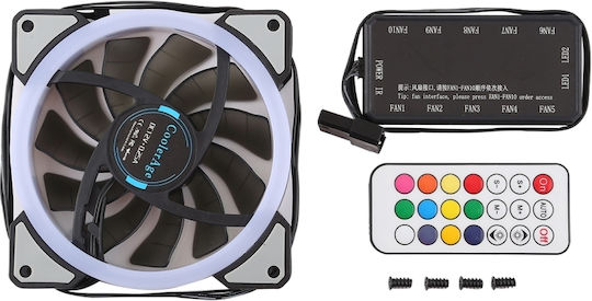 CoolerAge Case Fans 120mm (2500rpm) with RGB Lighting and 6-Pin Connection Pack of 3