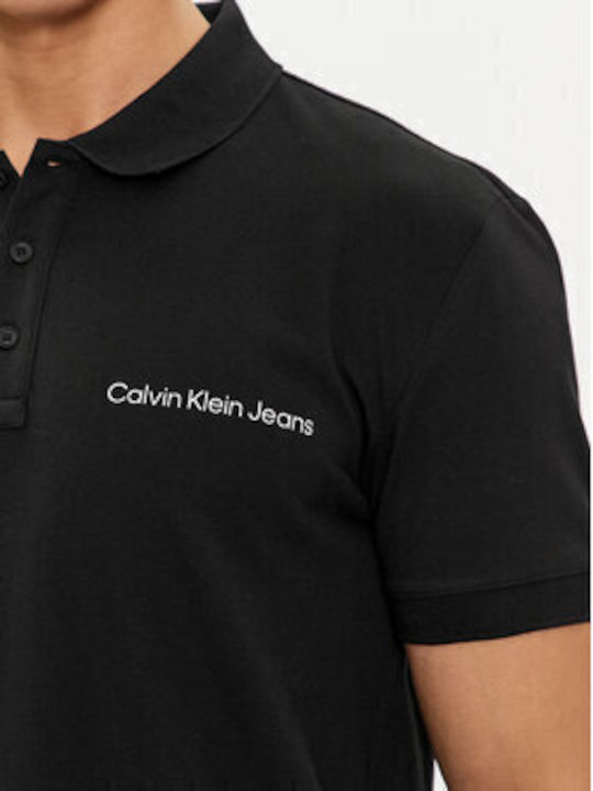 Calvin Klein Institutional Bluza pentru bărbați cu mâneci scurte Polo Negru