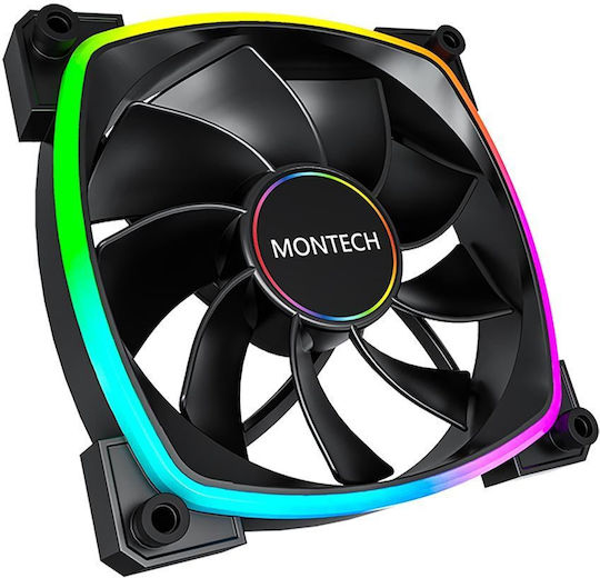 Montech RX140 Обратен Перка Вентилатор за Кутия (1600 оборота / 90.5cfm) с ARGB Осветление и 4-изводна ШИМ Свързване