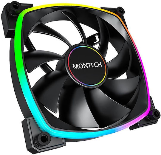 Montech AX140 Ventilator Pentru Carcasă (1600rpm / 90.5cfm) cu Iluminare ARGB și Conexiune 4-Pin PWM
