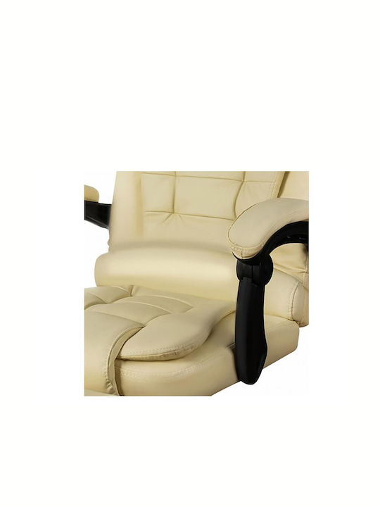 Reclining Office Chair with Fixed Arms Beige
