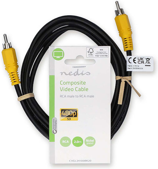 Nedis Cablul Bărbat compozit - Bărbat compozit 2m (CVGL24100BK20)