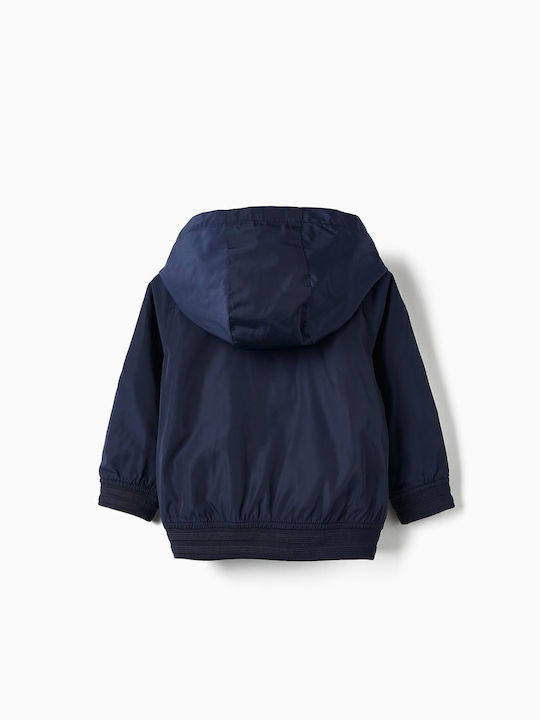 Kids' Casual Jacket Windproof with Hood Blue