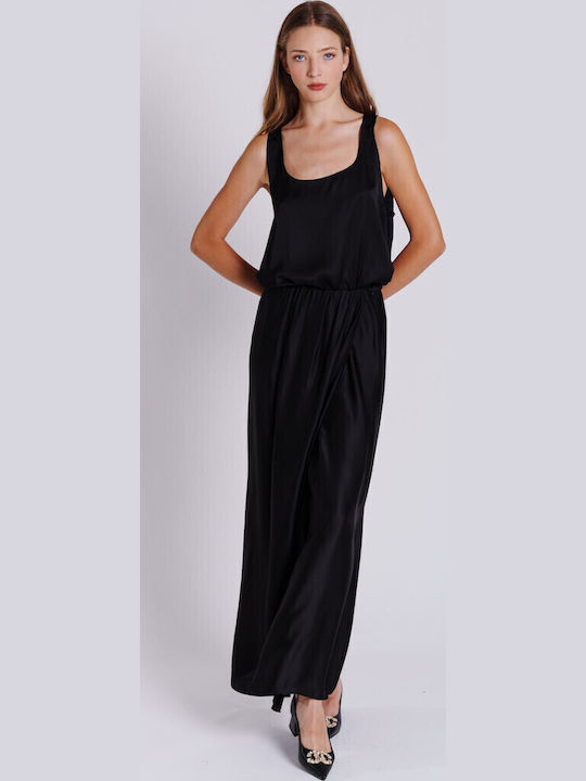 Satin High-waisted Maxi Skirt Envelope Black