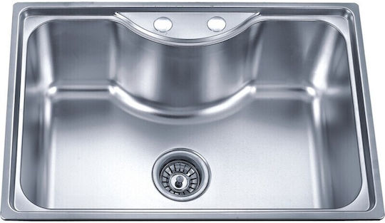 Inter Ceramic Alpaca ICSETICF72582907313ICK6546/6545 Drop-In Spüle Inox B65xT45cm Silber