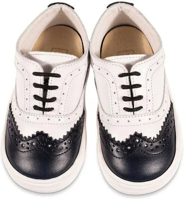 Babywalker White-Blue Baptism Leather Oxfords