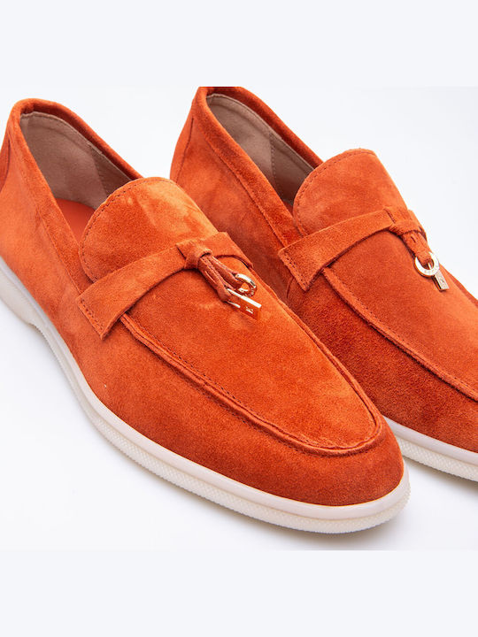 Women's Moccasins in Orange Color