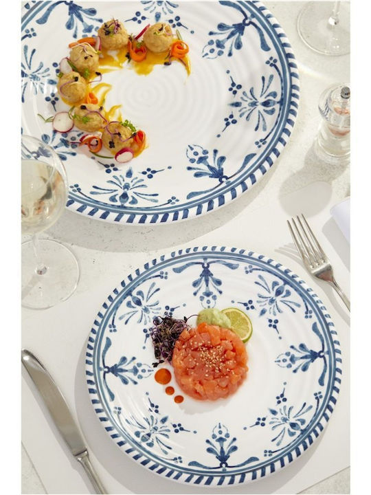 Leone Plate Shallow made of Melamine White with Diameter 21.5cm