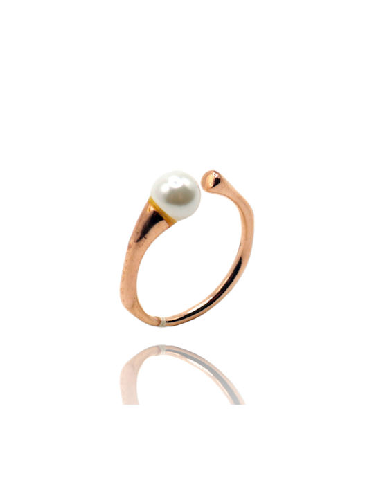 Women's Gold Plated Silver Ring with Pearl