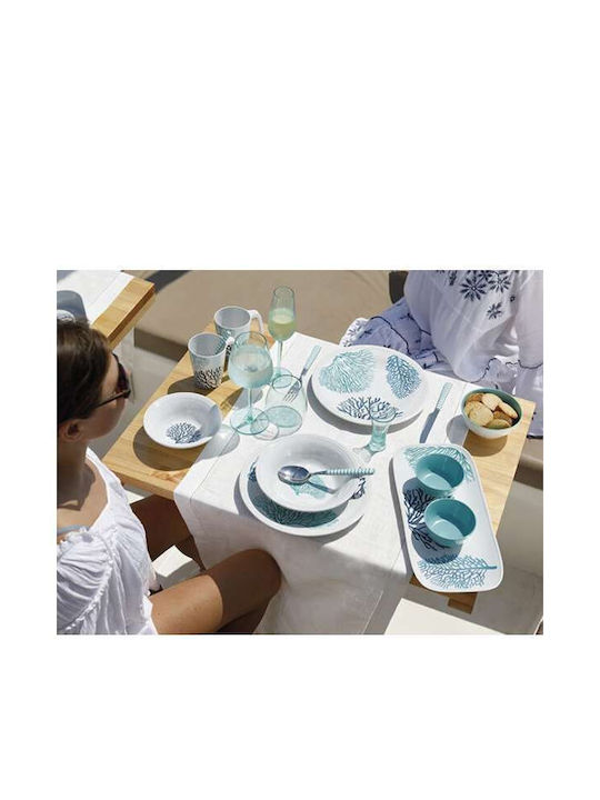 Marine Business Harmony Shallow Rectangular Plate Made of White Melamine 2 Pieces