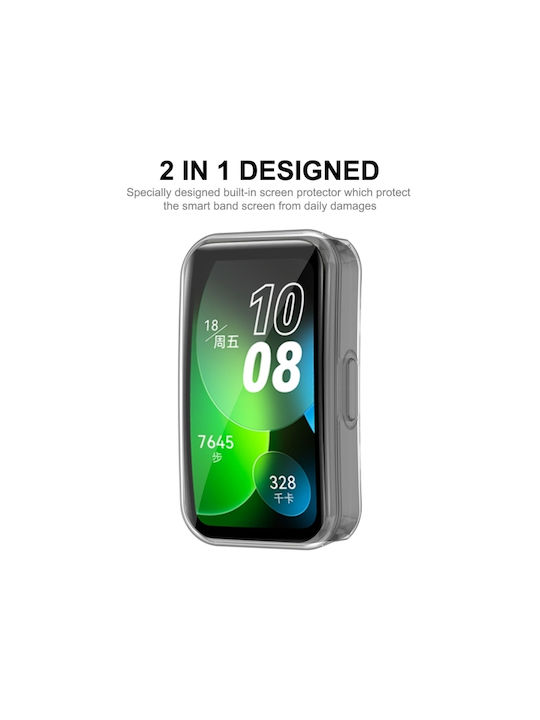 Hat-prince Full Coverage Силиконов Калъф в Прозрачен цвят за Huawei Band 8