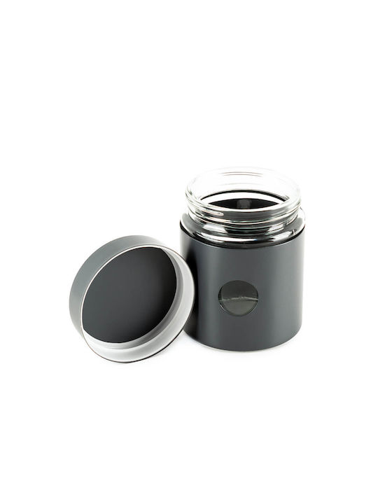 Muhler Muhler Glas Lebensmittelgläser & Behälter Zuckervase Kaffee Tee mit Deckel Grau 550ml 1 Stück